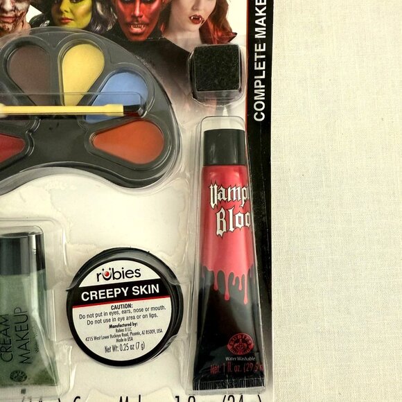 Rubies Complete Makeup Halloween Costume Kit Grease Cream Fake Blood Creepy Skin - Picture 8 of 13